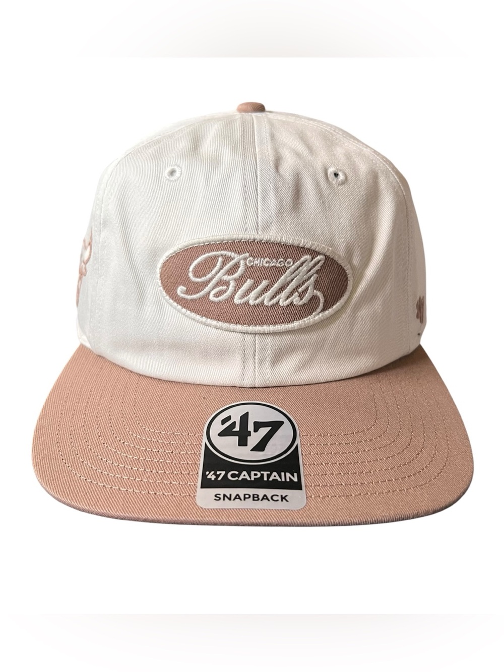 47 Brand Chicago Bulls Captain Snapback Hat Cream Pink NWT NBA OSFA